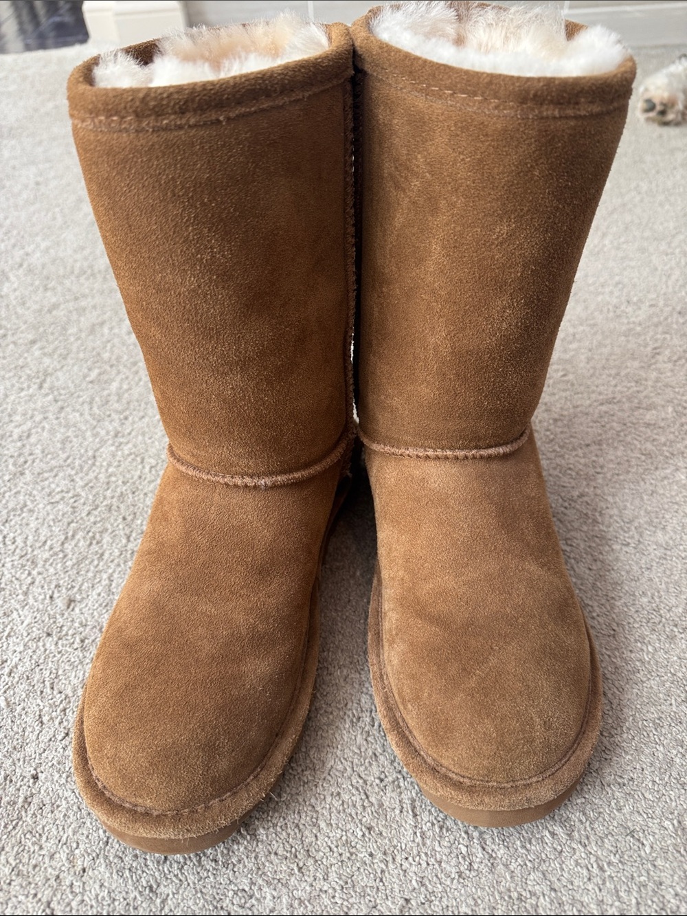BearPaw Women's Plush Shearling Bootie in Beige-Cream